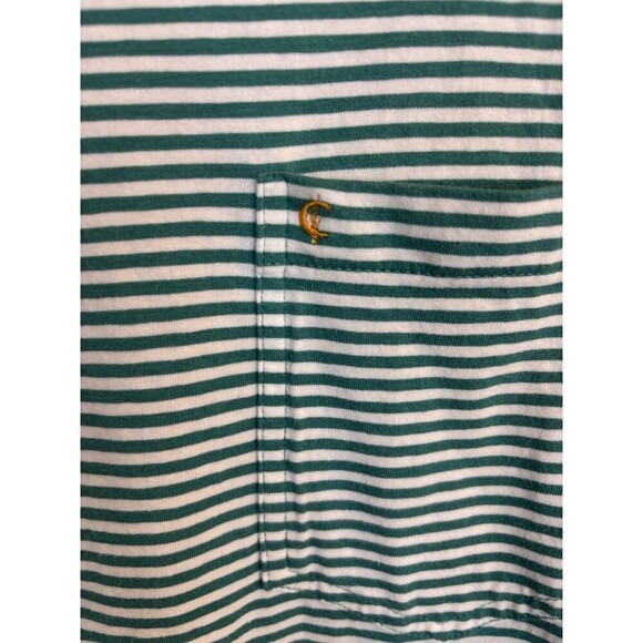 CRIQUET Mens Green White Striped Short Sleeve Polo XXL Cotton Golf Preppy Casual - Picture 5 of 10